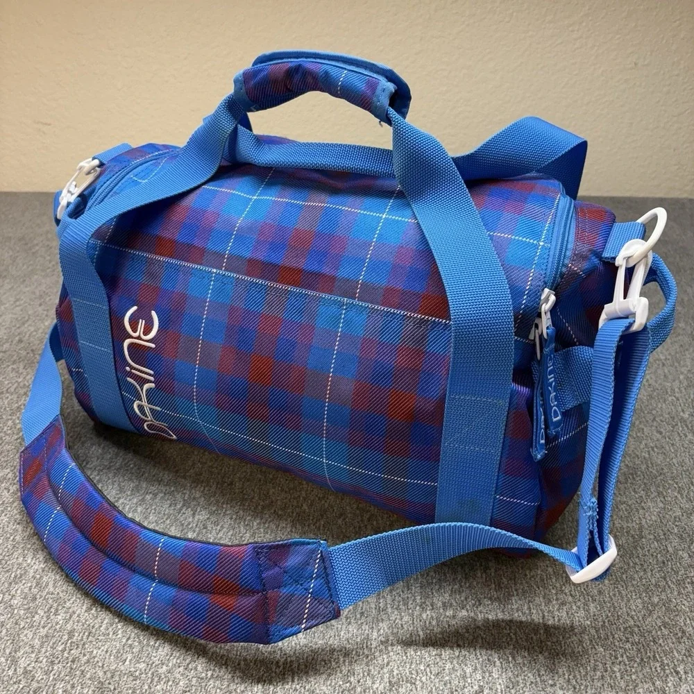 Dakine EQ Sports Bag Duffle Red‎ Blue Plaid Print Gym Carry On